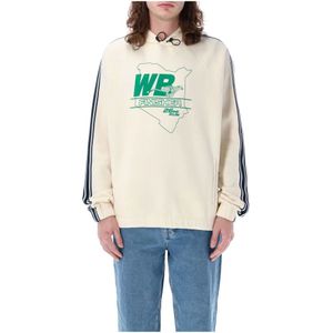 Wales Bonner, Ivoor Gebreide Kleding met Fleece Jersey Pace Hoodie Beige, Heren, Maat:M