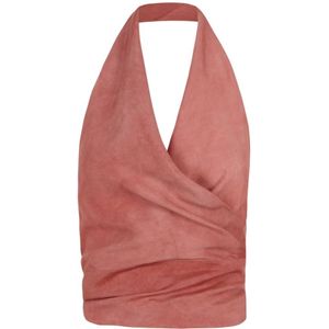 Cortana, Salo, top in zijde geverfd aardbei Roze, Dames, Maat:2XL