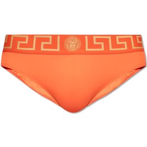 Versace, Badkleding, Heren, Oranje, 2Xl, Leer, Zwembroek