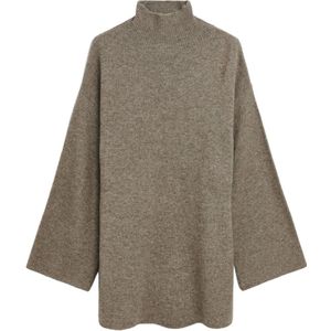 By Malene Birger, Truien, Dames, Beige, M, Wol, Oversize Turtleneck Wool-Blend Sweater