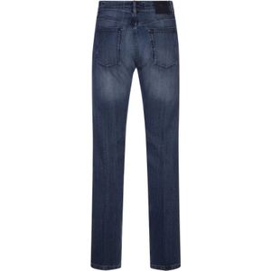 Kiton, Jeans, Heren, Blauw, W31, Denim, Blauwe Tapered Denim Jeans