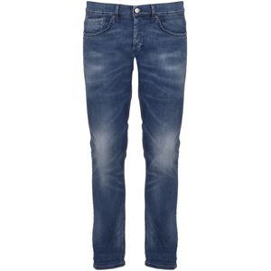 Dondup, Jeans, Heren, Blauw, W38, Katoen, Stijlvolle Slim-fit Jeans