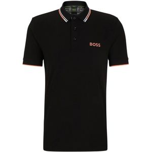 Hugo Boss, Tops, Heren, Zwart, 3Xl, Katoen, Zwart poloshirt met korte mouwen