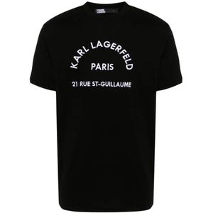 Karl Lagerfeld, Tops, Heren, Zwart, M, Katoen, T-Shirts
