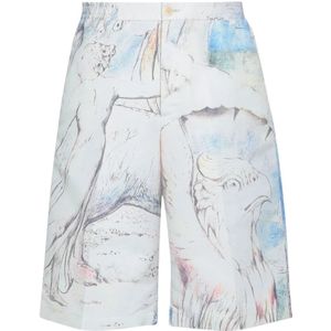 Alexander McQueen, Korte broeken, Heren, Beige, L, Polyester, Beige Polyester Shorts met Elastische Taille