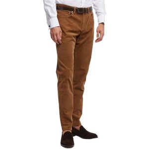 Brooks Brothers, Milano Slim-Fit broek, corduroy Bruin, Heren, Maat:W34