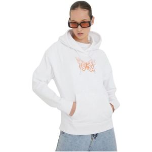 Tommy Jeans, Sweatshirts & Hoodies, Dames, Wit, S, Katoen, Butterfly Logo Hoodie