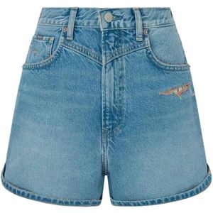 Pepe Jeans, Korte broeken, Dames, Blauw, W26, Denim, Denim Shorts