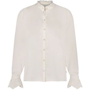 Fabienne Chapot, Blouses & Shirts, Dames, Wit, XL, Blouse met opstaande kraag en ruche