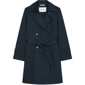 Marc O'Polo, Relaxte korte trenchcoat Blauw, Dames, Maat:2XS