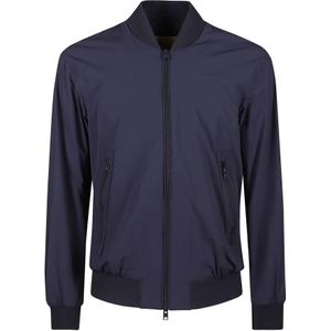 Woolrich, Jassen, Heren, Blauw, S, Stretch Bomber Jack