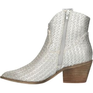 La Strada, Schoenen, Dames, Grijs, 40 EU, Zilveren Raffia Westernlaarzen