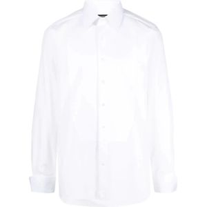 Tom Ford, Overhemden, Heren, Wit, 2Xl, Katoen, Klassieke Zwarte Katoenen Overhemd