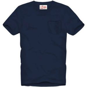 MC2 Saint Barth, Tops, Heren, Blauw, L, Blauw Zak T-shirt met Saint Barth Borduurwerk