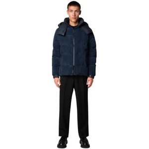 Save The Duck, Jassen, Heren, Blauw, L, Polyester, Korte Albus Heren Puffer Jas