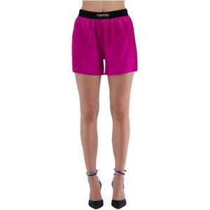 Tom Ford, Zijden Satijnen Dames Shorts Roze, Dames, Maat:S