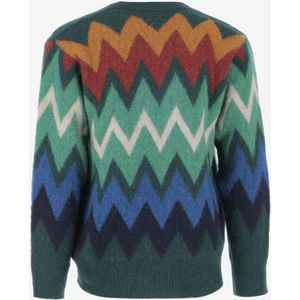 Howlin', Truien, Heren, Veelkleurig, L, Wol, Geometrische Wol V-hals Cardigan Trui