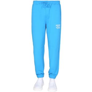 Helmut Lang, Broeken, Heren, Blauw, L, Katoen, Knoop joggingbroek