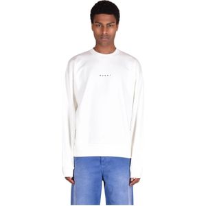 Marni, Sweatshirts & Hoodies, Heren, Wit, S, Katoen, Katoenen sweatshirts voor stijlvol comfort