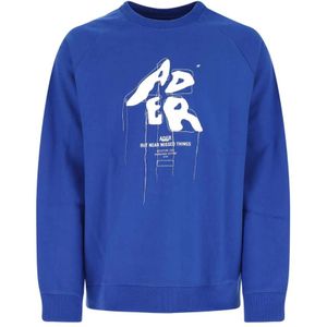 Ader Error, Sweatshirts & Hoodies, Heren, Blauw, S, Katoen, Elektrisch Blauwe Sweatshirt