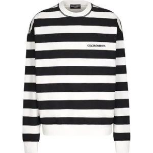 Dolce & Gabbana, Sweatshirts & Hoodies, Heren, Veelkleurig, S, Katoen, Gestreepte Print Sweatshirt