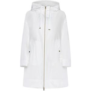 Herno, Mantels, Dames, Wit, XS, Witte Hooded Jas
