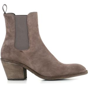 Officine Creative, Schoenen, Dames, Grijs, 37 1/2 EU, Suède, Grijze Suède Chelsea Platte Schoenen