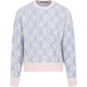 Acne Studios, Wollen Trui Faded Pink Blue Veelkleurig, Heren, Maat:S