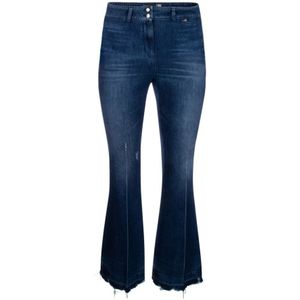 Love Moschino, Flared Jeans Blauw, Dames, Maat:S