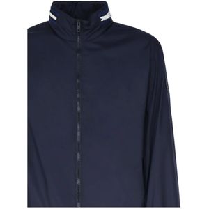 Fay, Sweatshirts & Hoodies, Heren, Blauw, L, Nylon, Blauwe Zip-Through Sweatshirt Heren Stijl