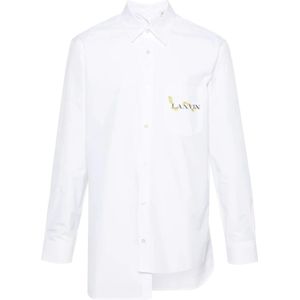 Lanvin, Overhemden, Heren, Wit, L, Katoen, Blouses & Shirts