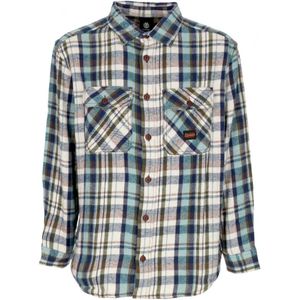 Element, Overhemden, Heren, Veelkleurig, XL, Klassieke Geruite Overhemd met Lange Mouwen