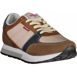 Carrera, Schoenen, Heren, Veelkleurig, 45 EU, Polyester, Bruine Polyester Sneaker met Veters en Logo