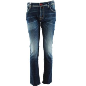 Jacob Cohën, Jeans, Heren, Blauw, W34, Katoen, Slim Fit Blauwe Jeans