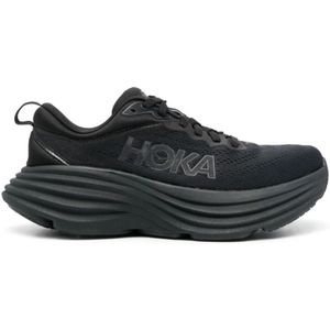 Hoka One One, Schoenen, unisex, Zwart, 42 1/2 EU, Zwarte Bondi 8 Hardloopschoenen