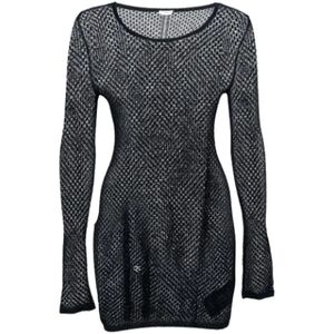 Yves Saint Laurent Vintage, Pre-owned, Dames, Zwart, S, Tweed, Pre-owned Fabric dresses
