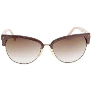 Tom Ford Pre-owned, Pre-owned, Dames, Beige, ONE Size, Tweed, Pre-owned Fabric sunglasses