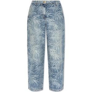 Palm Angels, Jeans, Dames, Blauw, W25, Katoen, Wijde broekspijpen jeans