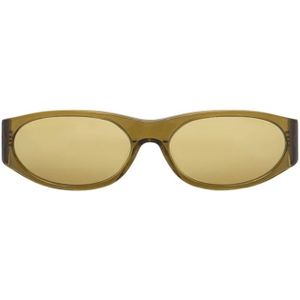 Flatlist, Italiaanse zonnebril met ovale montuur Geel, unisex, Maat:ONE Size