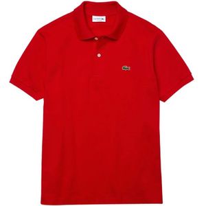 Lacoste, Rode Polo Shirt Geribbelde Kraag Rood, Heren, Maat:2XL