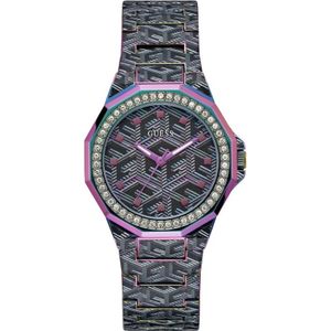 Guess, Accessoires, Dames, Veelkleurig, ONE Size, Dameshorloge Misfit, zwart, roze 38 mm