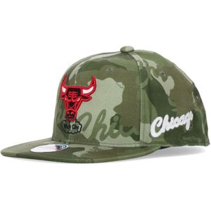 Mitchell & Ness, Accessoires, Heren, Groen, L, Polyester, NBA Tonal Camo Stretch Fitted Cap