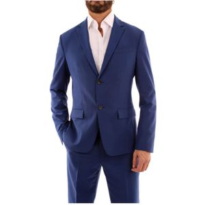 Calvin Klein, Pakken, Heren, Blauw, L, Wol, Moderne Wollen Blazer