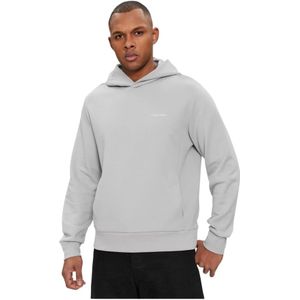 Calvin Klein, Hoodies Grijs, Heren, Maat:2XL