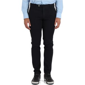 Michael Coal, Broeken, Heren, Blauw, W36, Katoen, Slim Fit Katoenen Stretchbroek