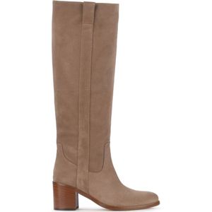 Via Roma 15, Triscia Suède Hoge Laarzen in Tortora Kleur Beige, Dames, Maat:37 1/2 EU