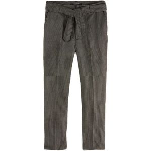 Scotch & Soda, Geruite Broek met Taps Toelopende Pasvorm Zwart, Dames, Maat:M