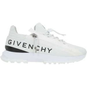 Givenchy, Witte lage leren sneakers met logo print Wit, Heren, Maat:43 EU