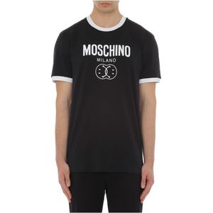 Moschino, Tops, Heren, Zwart, L, Zwarte T-shirts en Polos