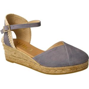 Gaimo, Schoenen, Dames, Blauw, 40 EU, Suède, Blauwe V-hals Espadrille voor vrouwen